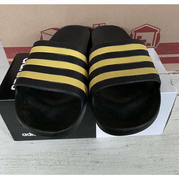 Adidas Mens Adilette Aqua Slides / Sandal Shoe Black/Gold EG1758 Size 9 main image 8